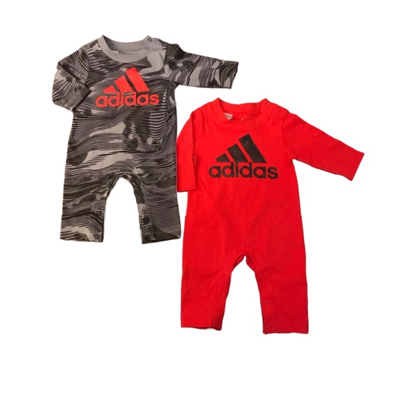 TWO ADIDAS BABY LONG SLEEVE 2 PIECE SET COVERALLS SIZE 3 MONTHS - Picture 3 of 5